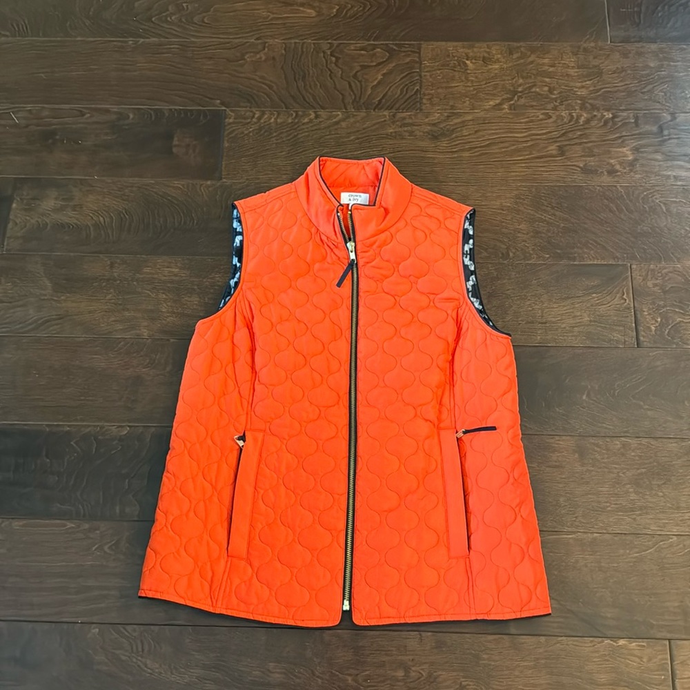 Orange Quilted Vest Ladies S